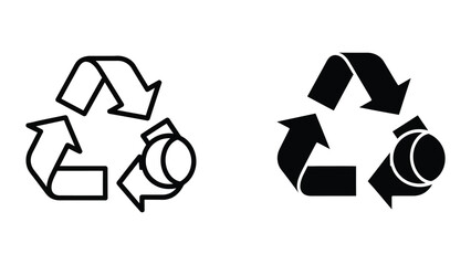 Obraz premium Comparison of recycling symbols in different color schemes and styles