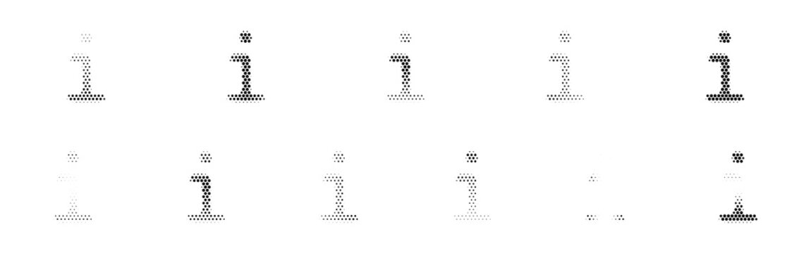 Information Halftone Icon Collection &ndash; Information Dotted Circles Halftones Geometric Dots Gradient &ndash; Dot Spray Gradient Vector Set &ndash; Information Illustration Halftone Gradient