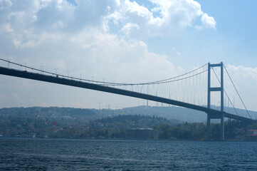 Obraz premium Bosphorus bridge slope to Istanbul, Turkey 