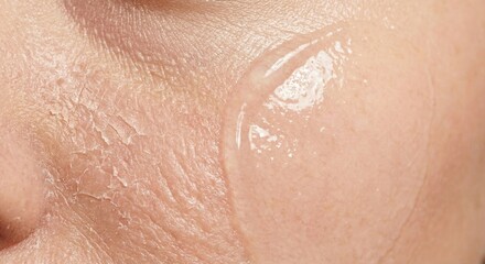 Fototapeta premium Applying moisturizing serum to dry facial skin