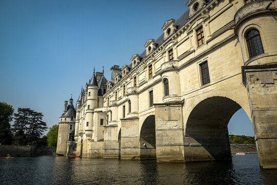 View on the beautiful castle of Chenonceaux in France