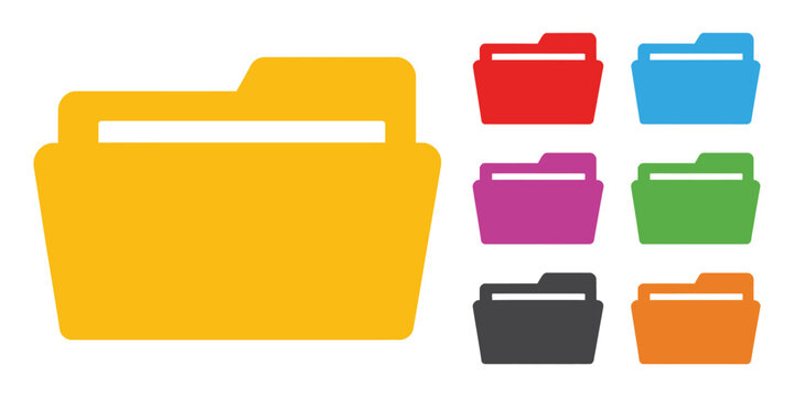 Folder icon vector, clean and minimal folder symbol illustration for file storage, document management, and user interface design.
