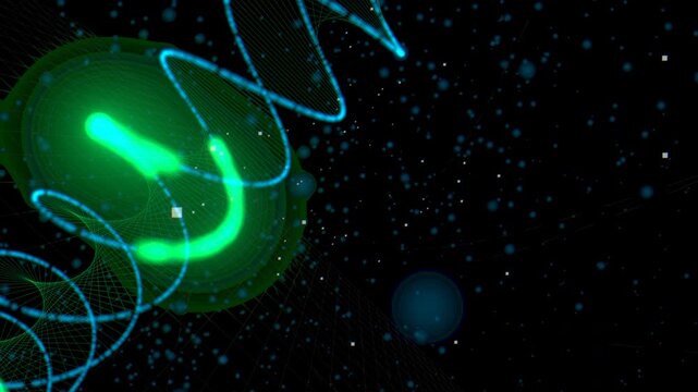 Professional 4K UHD 16:9 Genetic Spiral Recombination & Structural DNA Analysis. Clean Template for Biotech.