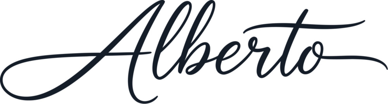 The elegant name Alberto written in black cursive script on a white background