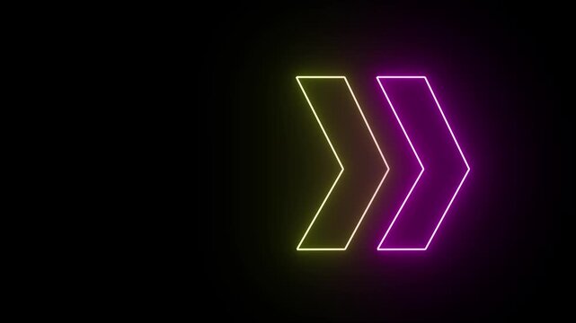 Abstract Neon Directional Arrows Symbolizing Progress and Speed in Modern Style