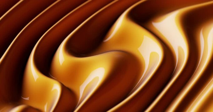 Glossy golden abstract curves form a smooth flowing three dimensional surface.