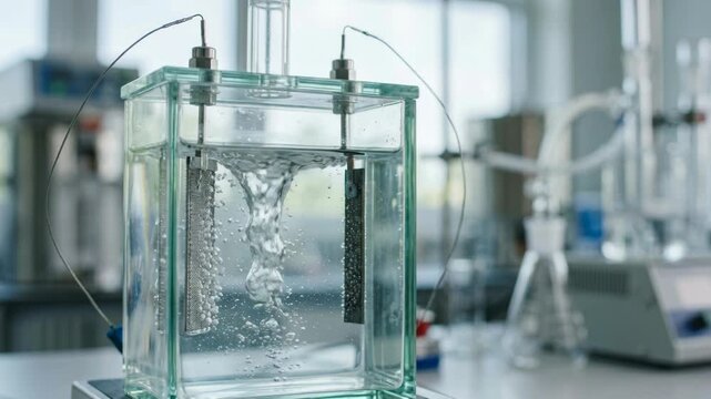 Clean energy chemistry green water electrochemical experiment laboratory vortex reactor glass cell bubbling electrodes tubing circulating solution