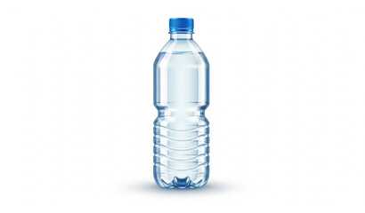 Fototapeta premium Clear Plastic Water Bottle with Blue Cap Realistic Vector Illustration