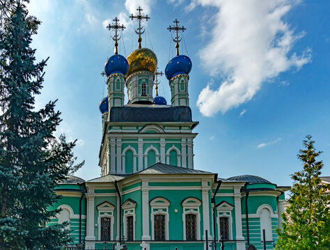 Cathedral of the Entrance of the Blessed Virgin Mary into the Temple, years of consruction 1750&ndash;1767. Optina Pustyn monastery, city Kozelsk, Russia