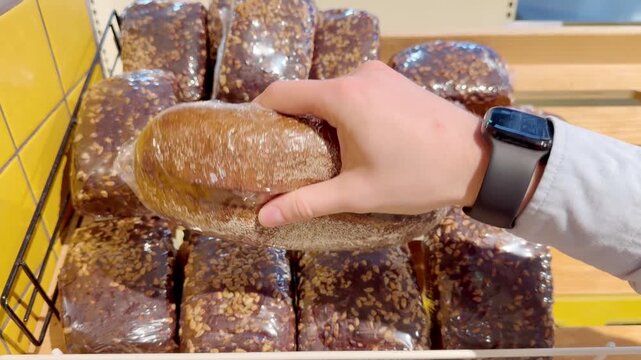  Bread at the grocery store, buying bread at the supermarket