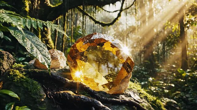 Chrysoberyl Gemstone Bathed in Jungle Sunlight