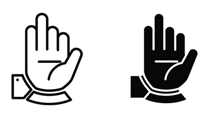 Obraz premium Hand signals indicating stop and prohibited actions with wristband designs