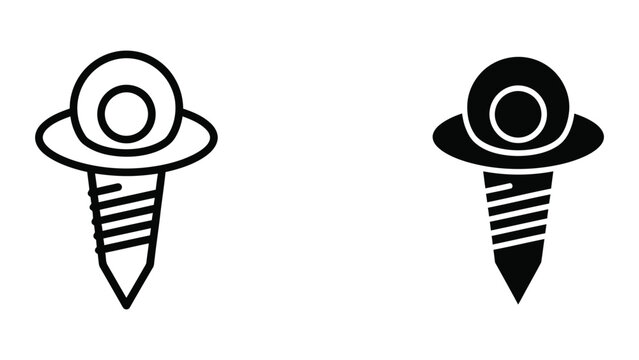 Comparison of a plain screw and a countersunk screw with a flat head
