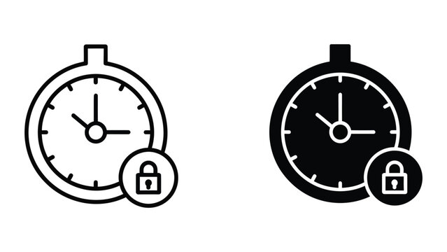 Stopwatch icons with security padlocks indicating secure timing or protected time tracking