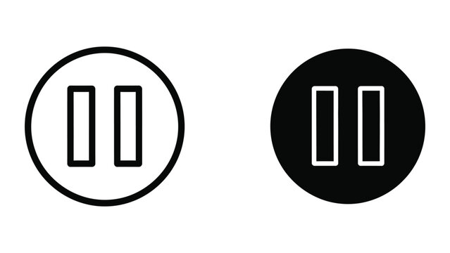 Pause button icons in white and black circles