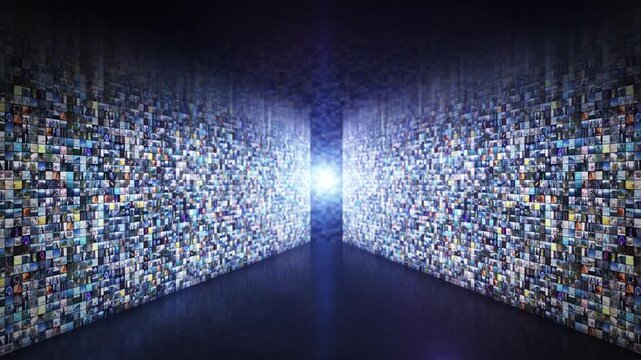 Digital media wall displaying streaming big data content