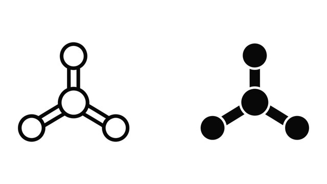 Structural representation of carbon dioxide and carbonate ion in simplified molecular diagrams