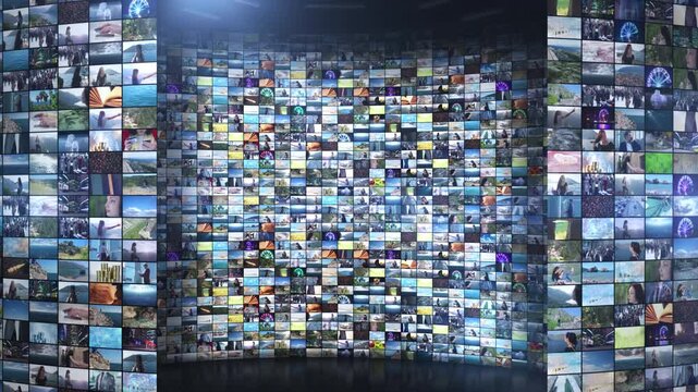 Streaming media content on a curved video wall display