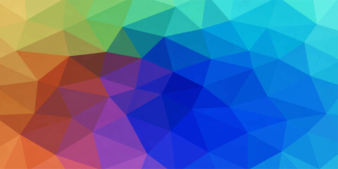 Fototapeta premium Abstract and artistic visual of a colorful low-poly design. An amalgamation of geometric shapes and a vibrant display of colors, which can enhance various projects.