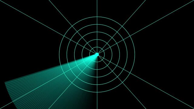 HUD Compass Radar Display with Degree Markers and Scanning Beam