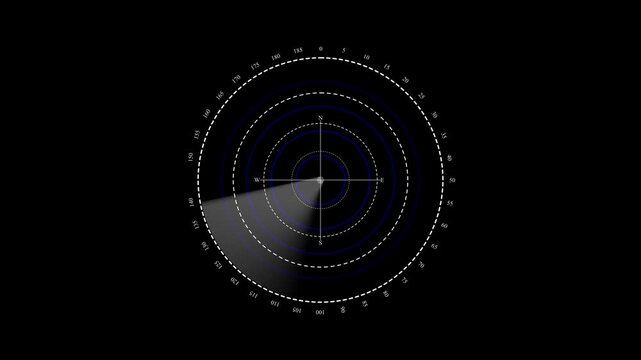 High-Tech Tactical Radar Screen with Blue Accents and Circular Scanning
