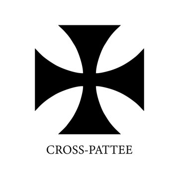 Cross Pattee Symbol &ndash; Heraldic Iron Cross Black Icon Badge Vector Design