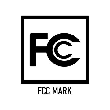 FCC Mark Icon &ndash; Federal Communications Commission Certification Badge Vector