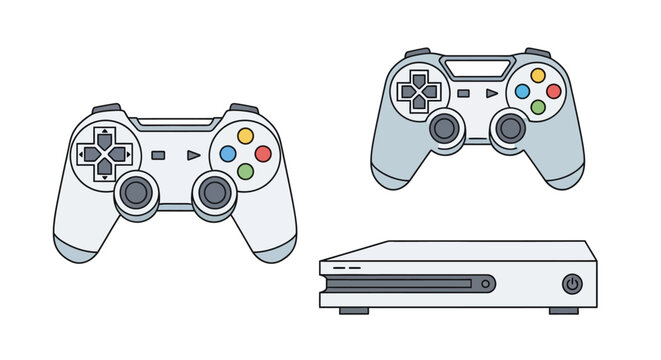 PlayStation console and controllers game.