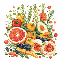 Naklejka premium Foods Pattern design very cool