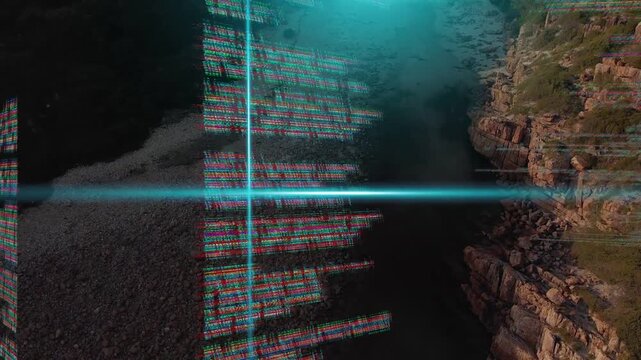 Crosshair pulsing initiating code column scanning inlet for tech mapping making RGB streaks