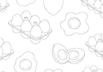 Fototapeta premium Avocado Pattern Vector Illustration