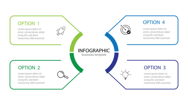 infographic template, design infographic whit 4 option vector illustration.	