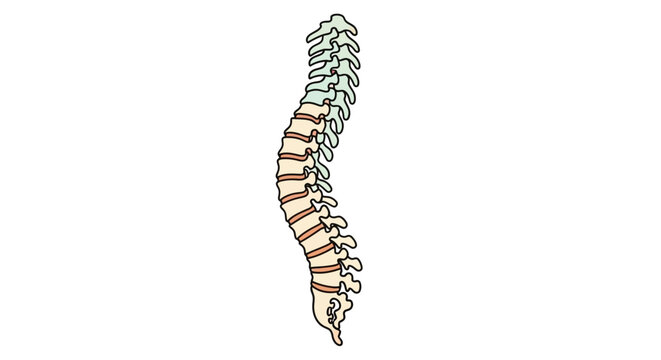 Human spine anatomy medical illustration.