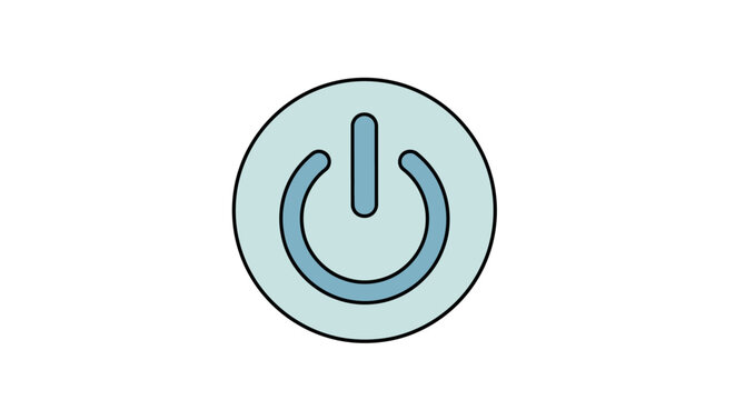 Power button icon on circle background.