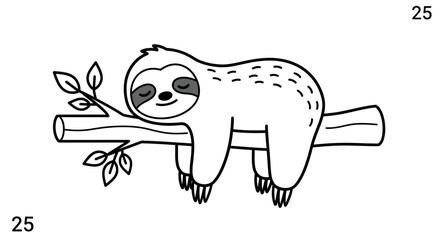 Fototapeta premium A sloth hanging on a branch.
