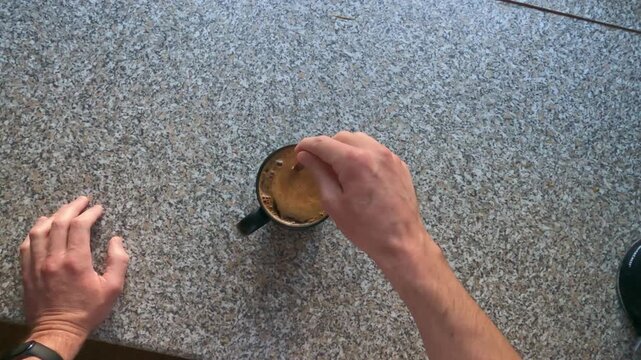 A cinematic POV shot of a slow morning coffee ritual. Focus on the brewing process and calming atmosphere, ideal for lifestyle and wellness themed content.