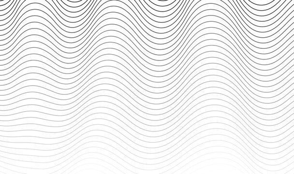 Seamless Light Gray Wavy Lines Pattern, Abstract Curved Wave Background, Modern Minimalist Gradient Texture, Soft Repeating Vector Design 