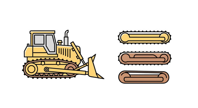 Bulldozer with tracks and blades.