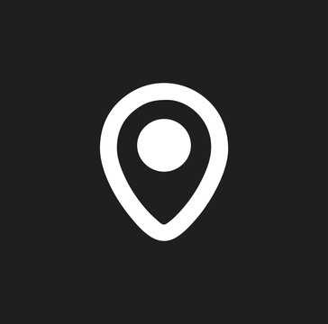 Hand-drawn sketch style map pin icon, monochrome
