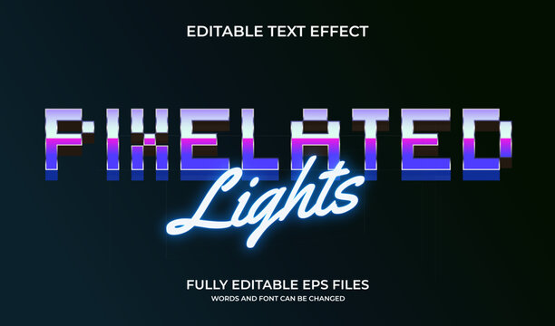 80s Arcade Style Pixelated Neon Editable Text Effect for Futuristic Gaming and Synthwave Graphics