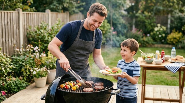 Celebrating Father's Day with grilling in the backyard