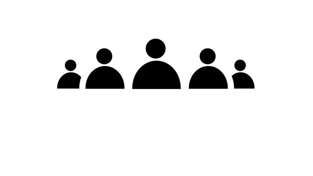 Animated contact icon set featuring a man , displaying five contact options with smooth motion on a clean white background.