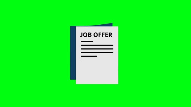 Motion graphic animation Resume document vector icon with profile avatar, minimal details, solid color, no border, white background.