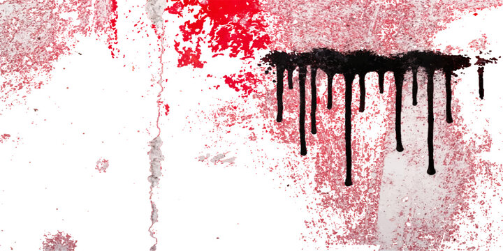 Vibrant red paint splashes and ink splats create a grunge watercolor texture with an artistic blood splatter pattern for a decorative red wallpaper design