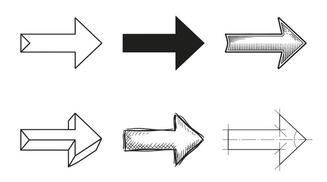 Dynamic arrow icons illustrating directional movement graphic design digital art modern aesthetic creative perspective
