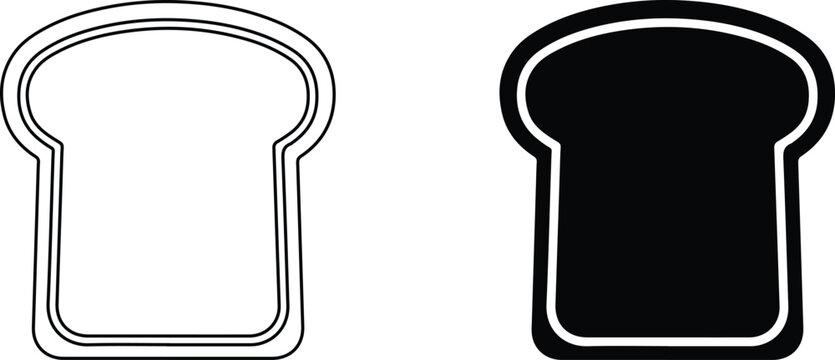 A black and white illustration of two slices of bread with different fill styles.