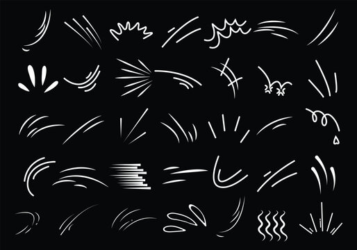 Doodle line sparkle vector set, hand drawn shining stars, comic burst elements, and decorative glowing sparkling star highlight. Cartoon explosion, dynamic light flash, twinkle star, firework effect