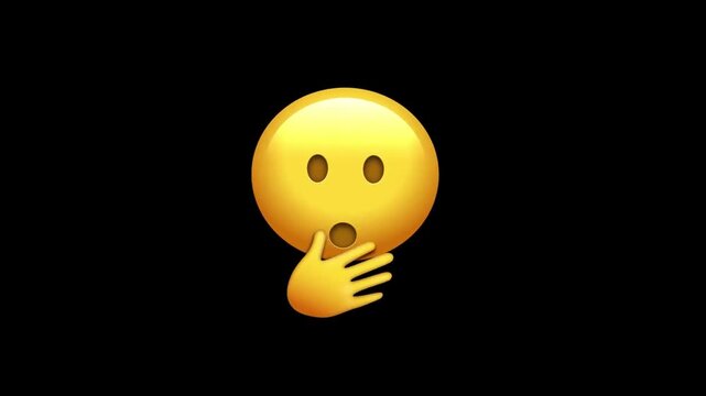 Emoji Covering its mouth expressing shock or surprise motion