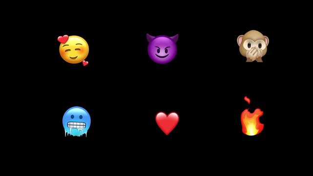 emojis representing emotions move and change over time