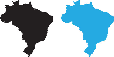 Fototapeta premium Brazil map in black and blue